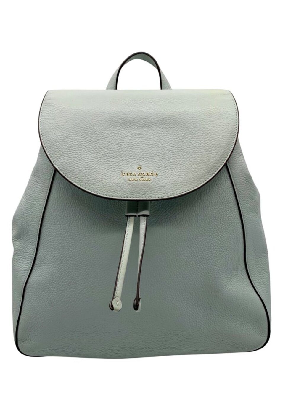 Kate Spade Blue Pebbled Leather Leila Large Flap Backpack